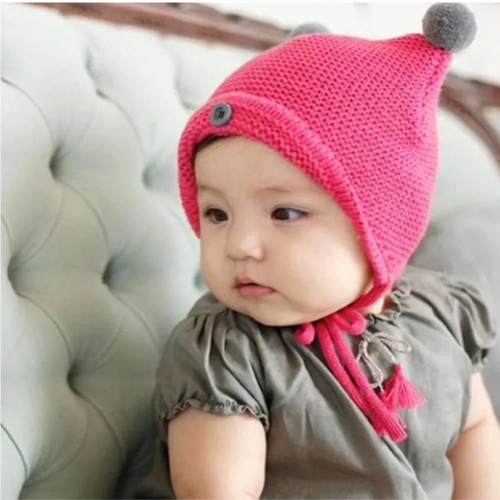 Bundle Of 3 Baby Knit Caps,‎ Size 6-12 &12-18 MSRP $18 Each